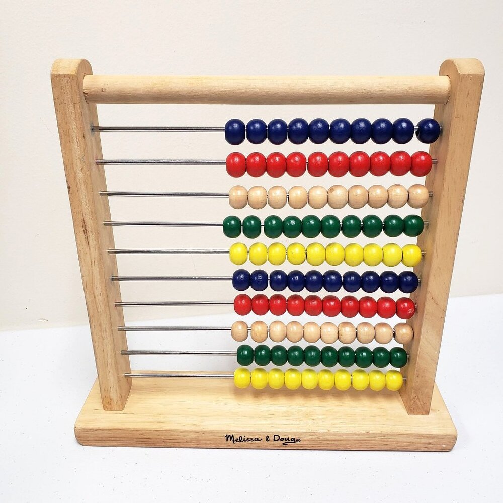 Melissa & Doug Wooden Abacus Counting Educational 100 Beads